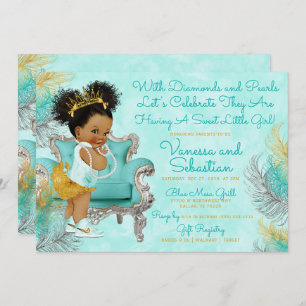 Invitation Baby shower Princess Diamonds et Pearls