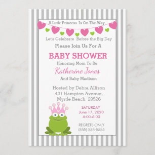 Invitation Baby shower Princess Frog