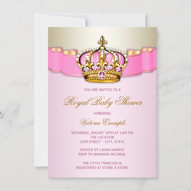 Invitation Baby shower Princesse (Devant)