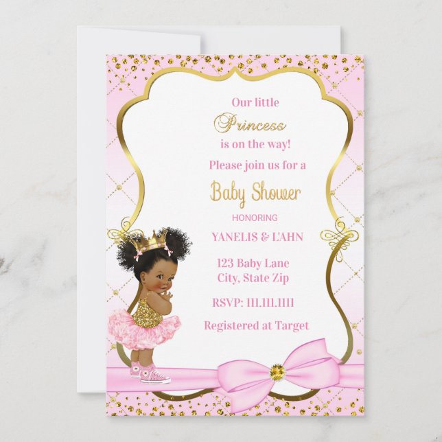 Invitation Baby shower Princesse (Devant)