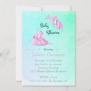 Invitation Baby shower princesse Ballet Aquarelle rose