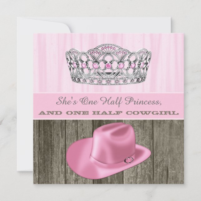 Invitation Baby Shower Princesse Cowgirl (Devant)