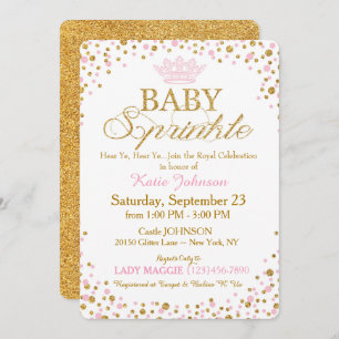 Invitation Baby shower princesse Gold Parties scintillant
