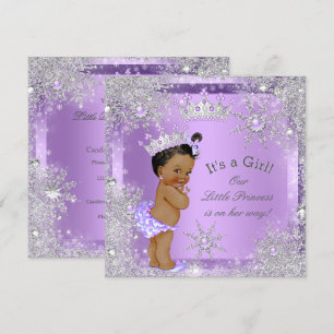 Invitation Baby Shower Princesse Lilac Wonderland Ethnique