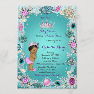 Invitation Baby shower princesse, princesse, verte
