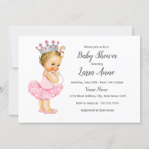 Invitation Baby shower Princesse Rose