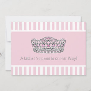 Invitation Baby shower princesse Tiara Pink