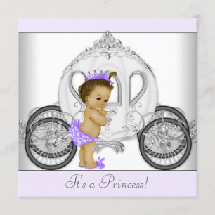 Invitation Baby shower princesse violet lavande