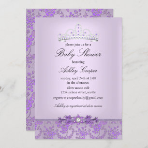 Invitation Baby shower princesse violette Tiara