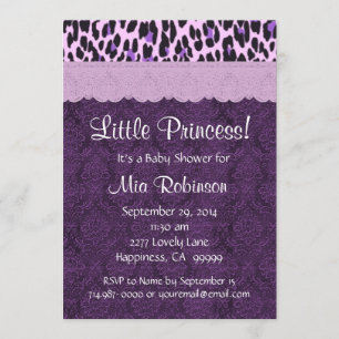 Invitation Baby shower princière Leopard S21K