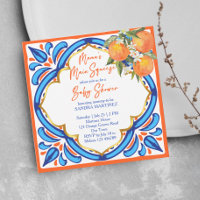 Baby shower principal de Mama orange bleu invitati