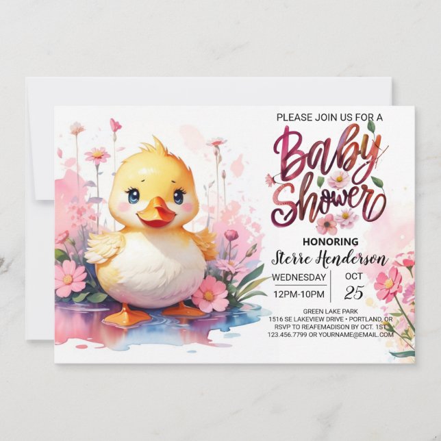 Invitation Baby shower Quack et Quirk (Devant)