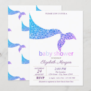 Invitation Baby Shower Queue de Sirène Adorable