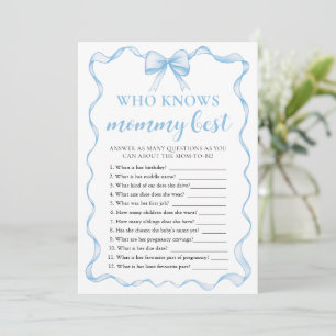 Invitation Baby Shower 'Qui connaît le mieux Maman' avec un R