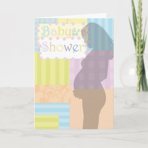 Invitation Baby Shower quilt sqares and curles