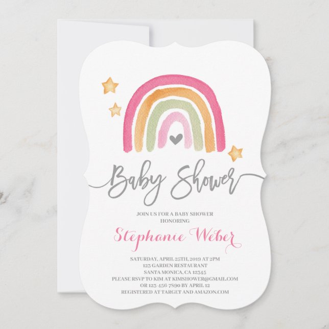Invitation baby shower Rainbow (Devant)