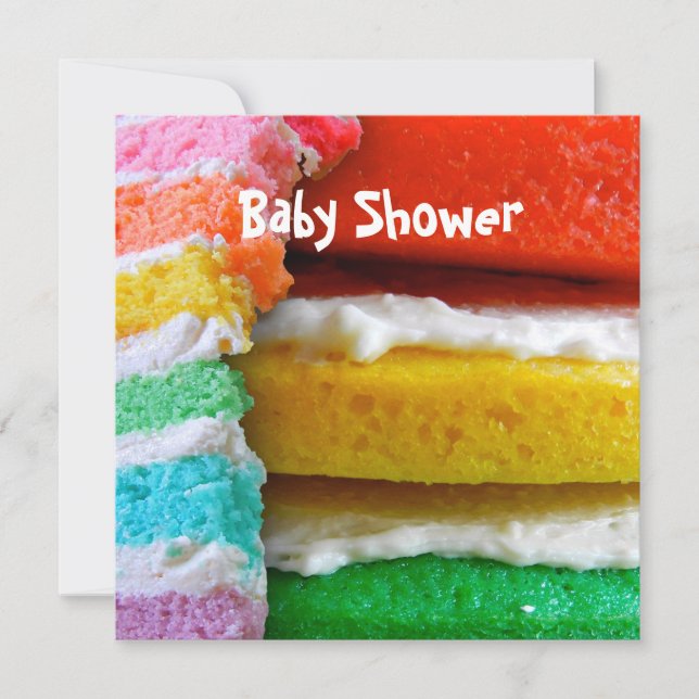 Invitation Baby shower Rainbow Cake (Devant)