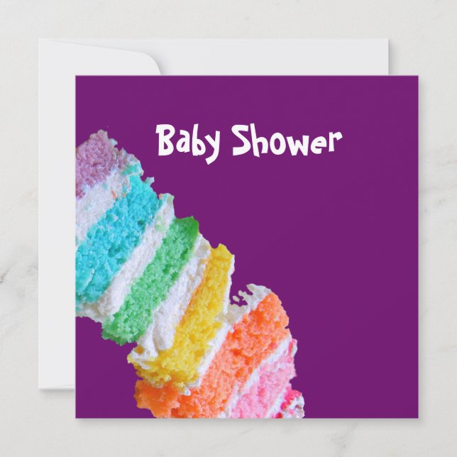 Invitation Baby shower Rainbow Cake (Devant)