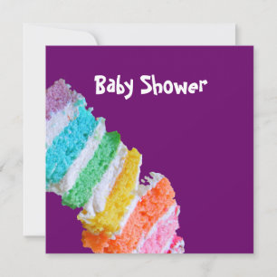 Invitation Baby shower Rainbow Cake
