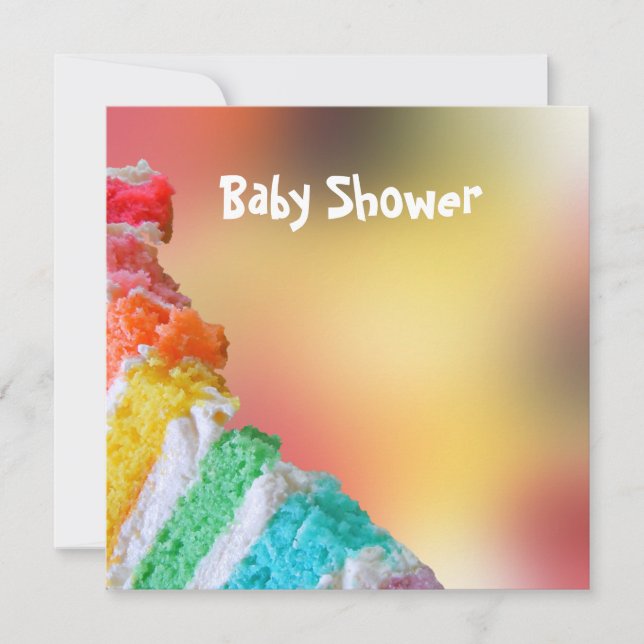 Invitation Baby shower Rainbow Cake (Devant)