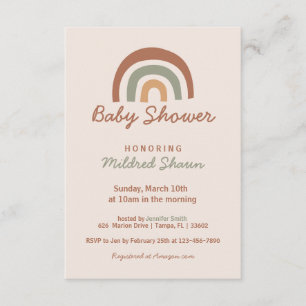 Invitation Baby shower Rainbow Design