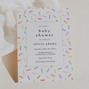 Invitation Baby shower Rainbow Sprinkles