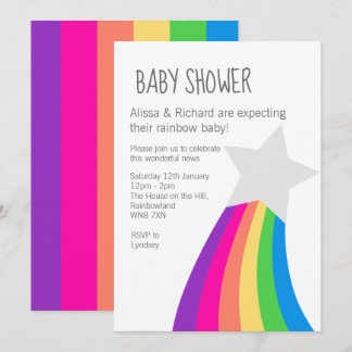 Invitation Baby shower Rainbow Star