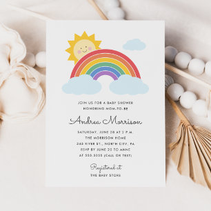 Invitation Baby shower Rainbow Sunshine