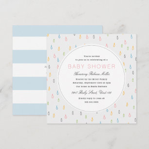 Invitation Baby shower Raindrops