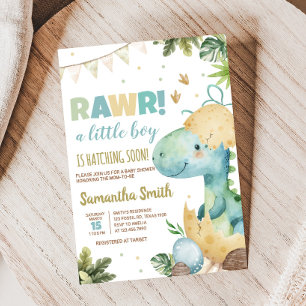Invitation Baby shower Rawr Dino