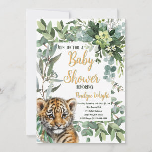 Invitation Baby shower réaliste de Tiger Cub