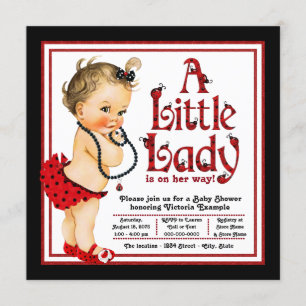 Invitation Baby shower Red Ladybug