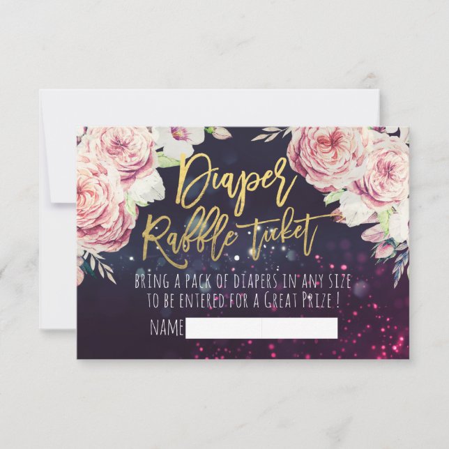 Invitation Baby shower Refus de chaudière Billet Boho Floral  (Devant)