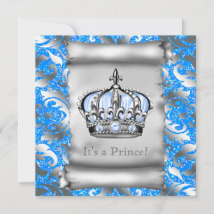 Invitation Baby shower Regal Royal Blue Prince