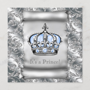 Invitation Baby shower Regal Royal Blue Prince