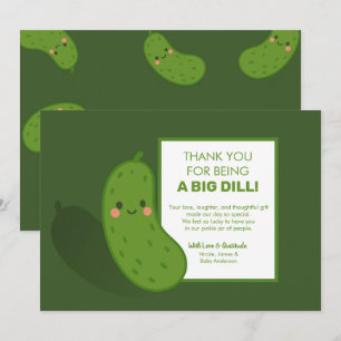 Invitation Baby Shower Remerciements Big Dill Green Pickle
