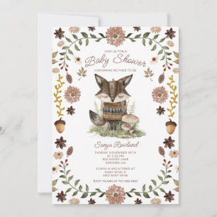 Invitation Baby-Shower Renard Bois Fantaisiste