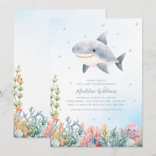 Invitation Baby shower requin