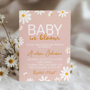 Invitation Baby shower Retro Daisy