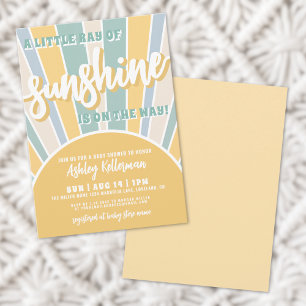 Invitation Baby Shower Rétro Garçon Soleil