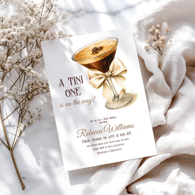 Invitation Baby shower Retro Genre Neutre Espresso Martini (Créateur téléchargé)