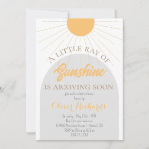 Invitation Baby shower rétro Sunshine Baby shower Boho