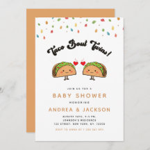Baby shower rétro Super Taco Bout Twins Fiesta