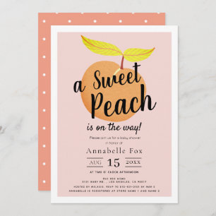 Invitation Baby shower Retro Sweet Peach
