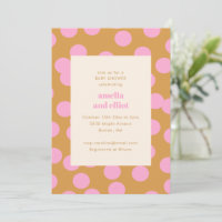 Baby Shower Rétro Taches de Couples Or Rose