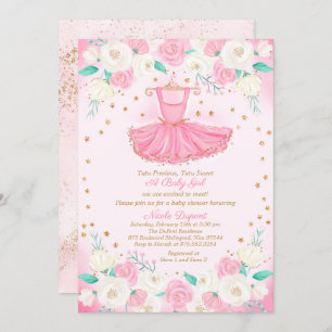 Invitation Baby shower Robe Tutu Ballerina Parties scintillan