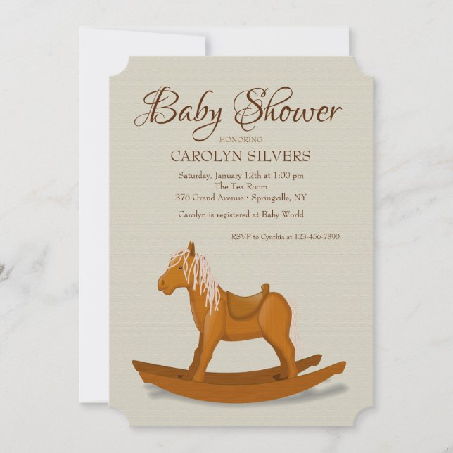 Invitation Baby shower Rocking Horse (Devant)