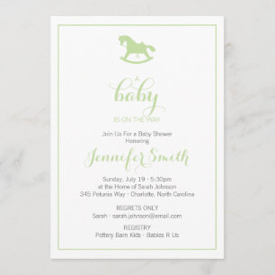 Invitation Baby shower Rocking Horse Mention d'invitation