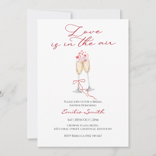 Invitation Baby shower romantique de la Saint-Valentin  (Devant)