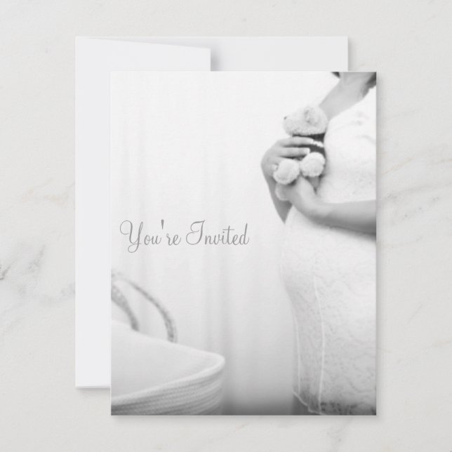 Invitation baby shower (rose) (Devant)